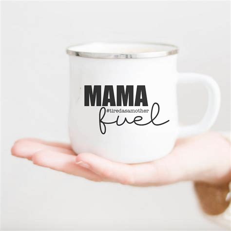 Drink And Barware Kitchen And Dining Home And Living Mama Tired Enamel Mug