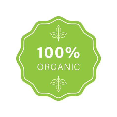 Premium Vector 100 Percent Organic Green Icon Bio Healthy Eco Food Stiker Natural Product