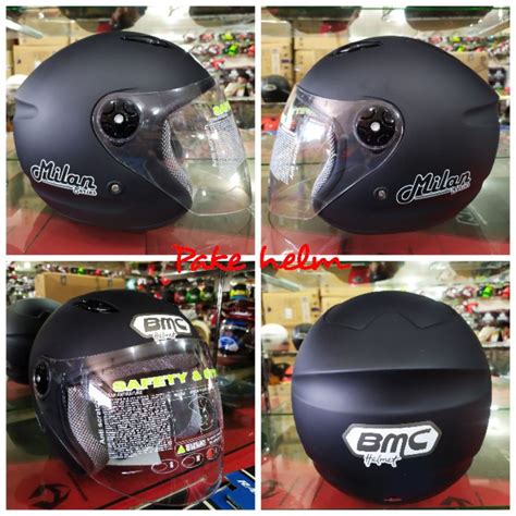 Jual Helm Bmc Milan Hitam Doff Helm Bmc Half Face Helm Murah Shopee