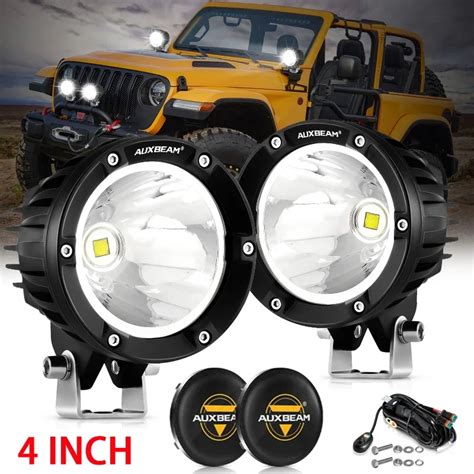 Auxbeam Inch Round Led Driving Lights Work Lamp With Harness For