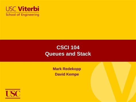 PDF CSCI 104 Queues And Stack USC Viterbiee Usc Edu Redekopp