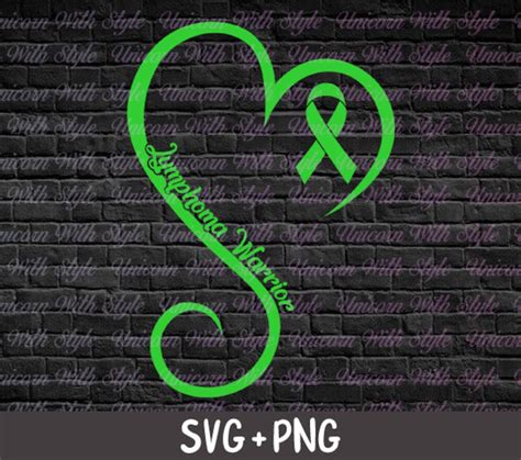 Lymphoma Awareness Svg Heart Ribbon Lime Green Awareness Non Hodgkins