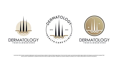 Set Of Hair Clinic Dermatology Icon Logo Design Illustration With