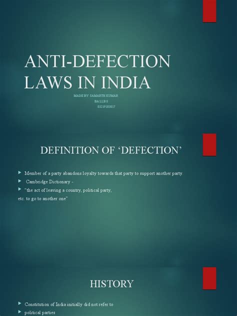 Anti Defection Laws In India Download Free Pdf Constitutional Law