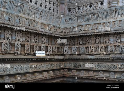 Belur Chennakesava temple - Pillars and sculptures- Exterior wall Stock ...