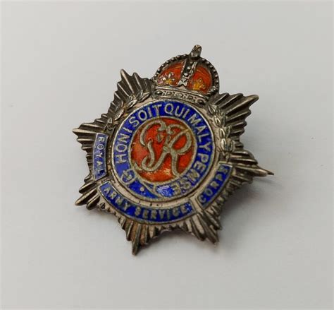 Royal Army Service Corps Silver & Enamel Badge - Sally Antiques