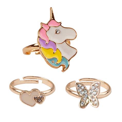 Bague Papillon Licorne 3 Pcs Junior Partyshop Ch