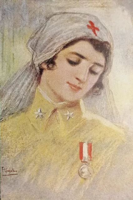 Cartolina Wwi Croce Rossa Italiana Uilluatratore F Vecchi