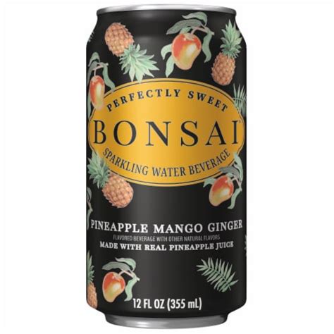 Bonsai Pineapple Mango Ginger Flavored Sparkling Water Cans 8 Pk 12