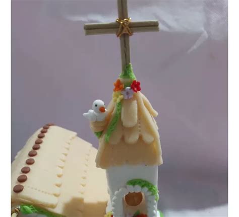 Adorno Torta Comuni N O Bautismo Capilla De Porcelana Fr A En Venta En