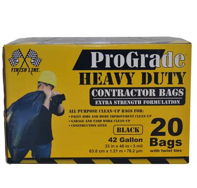 Black ProGrade Heavy Duty Contractor Bags, 42 Gallon / 20 Count