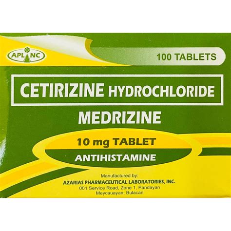 Buy Medrizine Cetirizine Hydrochloride Mg Tablet S Online With