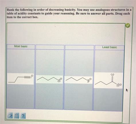 Solved Rank The Following In Order Of Decreasing Basicity