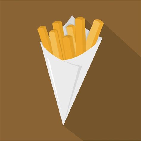 Premium Vector French Fries Icon Flat Illustration Of French Fries