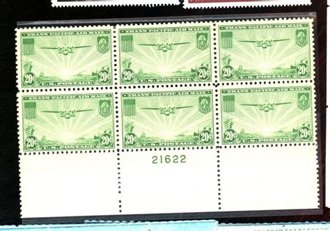 C21 Mint PL Block FVF OG NH Cat 85 United States Air Mail Stamp