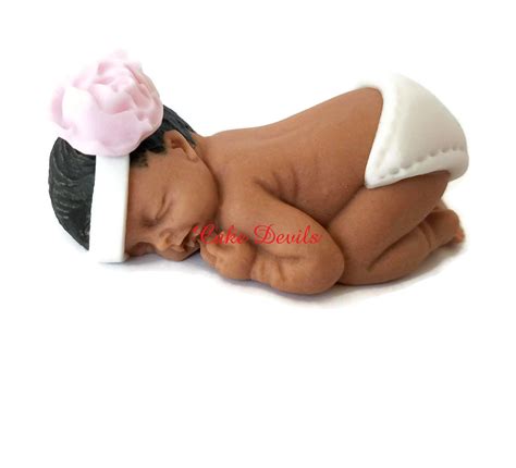 Naked Sleeping Baby Fondant Cake Topper Handmade Edible Baby Shower Cake Topper Christening