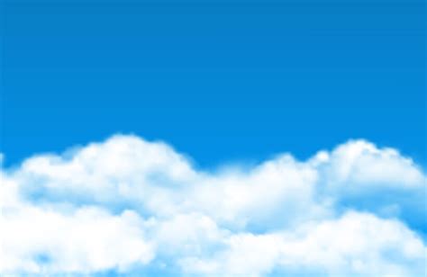 Cloud sky background. Vector realistic white clouds on blue sky By ONYX ...