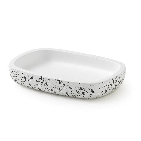 White Soap Dish With Black Details By Gedy CeramicStore