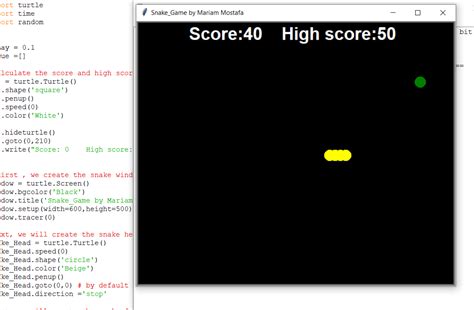 Basic Snake Game In Python with Source Code - Source Code & Projects