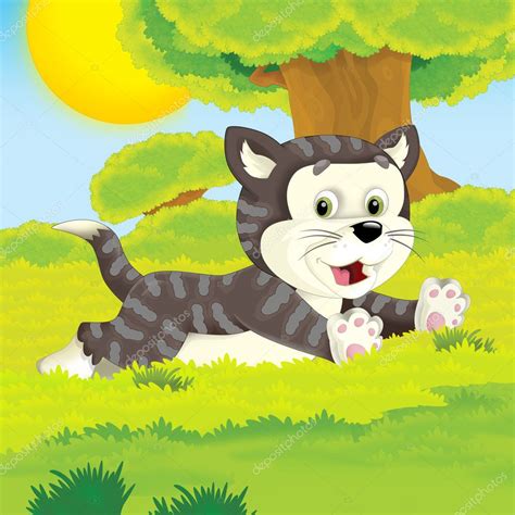 The Farm Cartoon Cat — Stock Photo © Illustratorhft 13142169