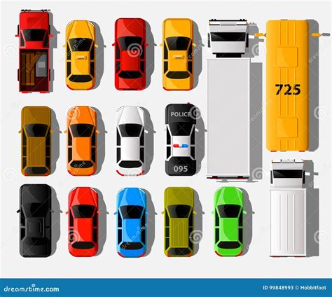 Car Top View Vector Set. | CartoonDealer.com #75772957