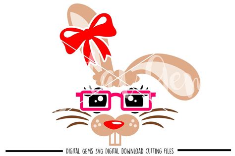 Rabbit Face Svg Png Eps Dxf Files By Digital Gems Thehungryjpeg