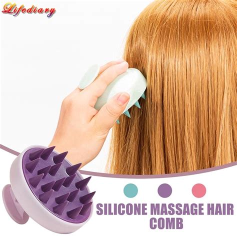 Pente De Massagem De Silicone Pente De Limpeza Do Couro Cabeludo