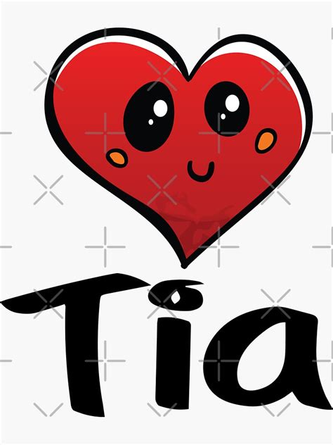 Tia Cute Heart Name Sticker For Sale By Projectx23 Redbubble