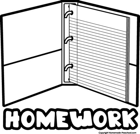 black and white homework clipart - Clipground