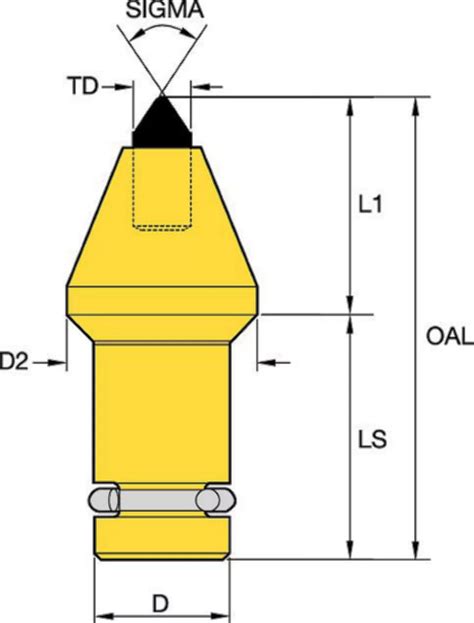 Rotating Tungsten Carbide Pick • 16mm 62 In Shank