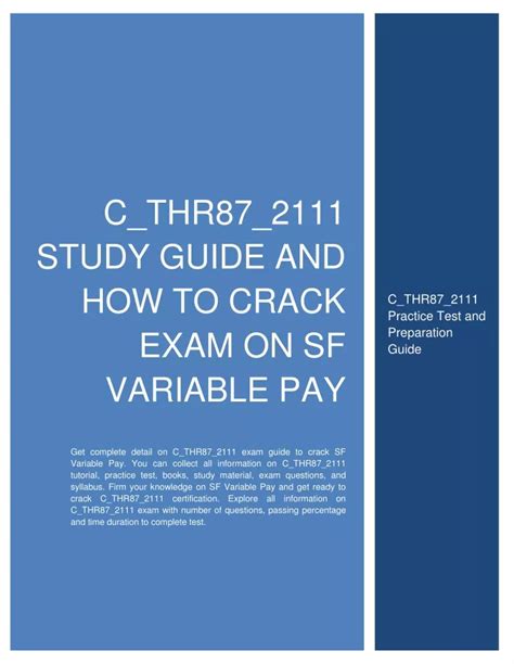 Ppt C Thr Study Guide And How To Crack Exam On Sf Variable Pay