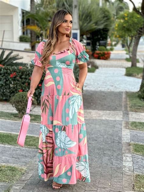 Vestido Longo Fluit Bolsos E Elastex Nas Costas SHEIN Brasil