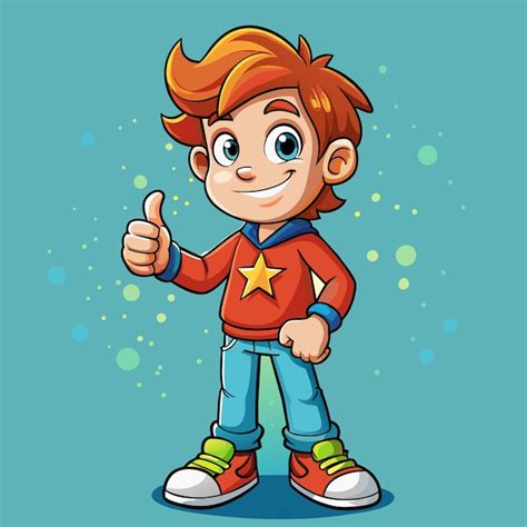 Premium Vector A Cartoon Character With A Star On His Shirt