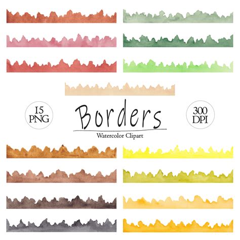 Watercolor Borders Clipart Hand Painted Borders Png Inspire Uplift