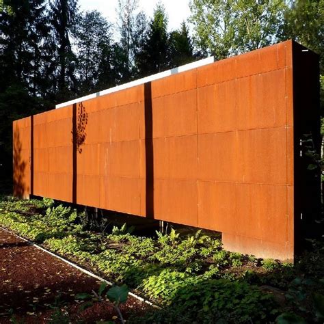 Corten Fence Panels Ver1 In 2021 Corten Steel Modern Backyard Modern Glass