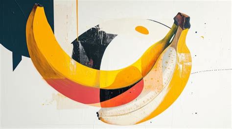 Premium Photo | Painting of Banana on White Wall Minimalist Artwork ...