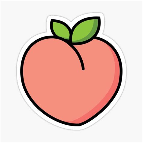 Cute Peachy Peach Icon Sticker For Sale By Ennbe Redbubble