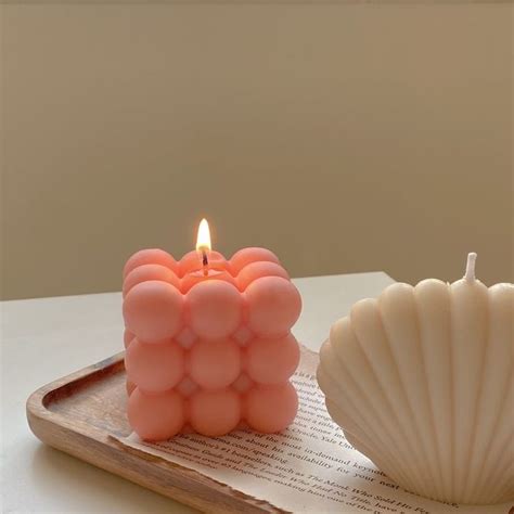 Hygge Cwtch Bubble Candle Handmade Soy Cube Candles Danish Pastel