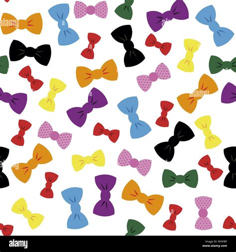 Bow Ties Art Seamless Bright Wallpaper Repeat Pattern Stock Vector