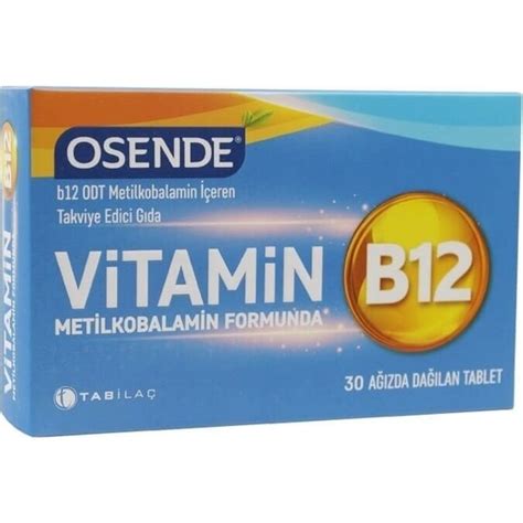 Osende Vitamin B12 Metilkobalamin 30 Tablet Fiyatı