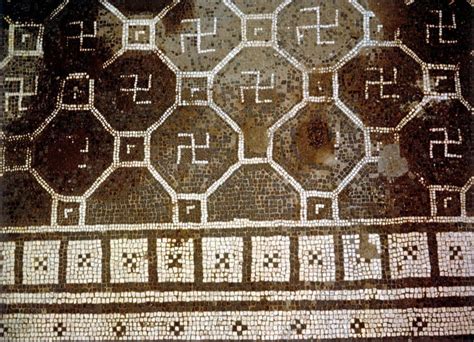 Roman Mosaic Floor With A Large Representation Of The Swastika The