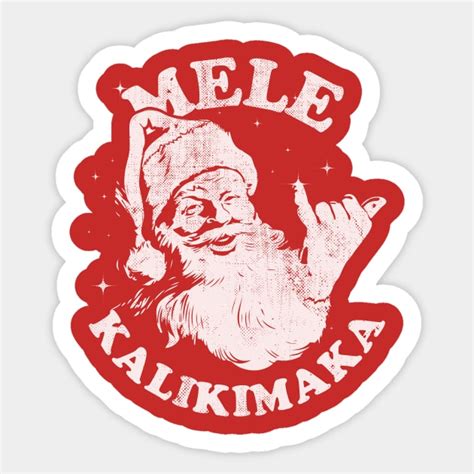 Retro Christmas Mele Kalikimaka Santa Shaka Hawaii Mele Kalikimaka