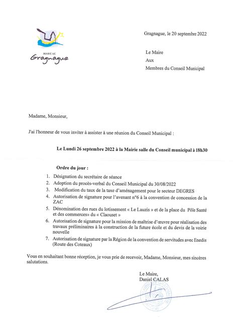 Conseil Municipal Du 26 Septembre 2022 Ordre Du Jour Site Officiel De