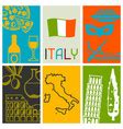 Italy Icons Set Italian Sticker Symbols And Vector Image