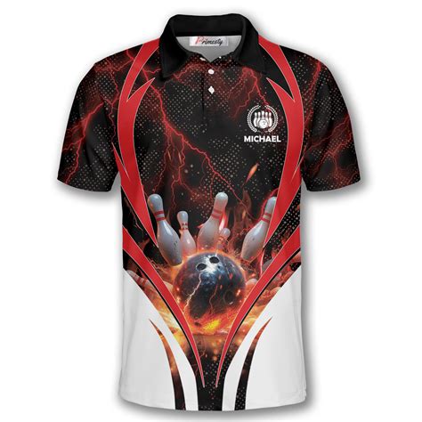 Red Lightning Trendy Bowling Shirts For Men Primesty