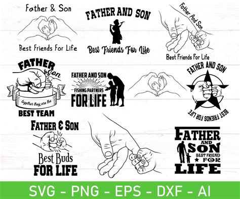 Father And Son Svg First Bump Svg Daddy And Son Svg Eps Dxf Ai