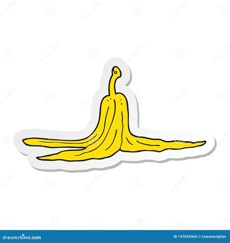 Adesivo De Uma Casca De Banana Cartoon Ilustra O Do Vetor Ilustra O