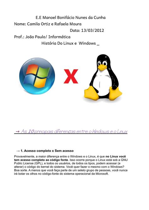 Calam O Hist Ria Do Linux E Windows