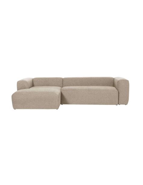 Sof Blok Plazas Chaise Longue Izquierdo Beige Cm Kave Home