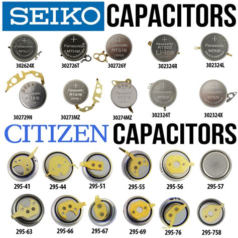 Citizen And Seiko Watch Battery Capacitors Replacement Parts Repair Service New Ebay